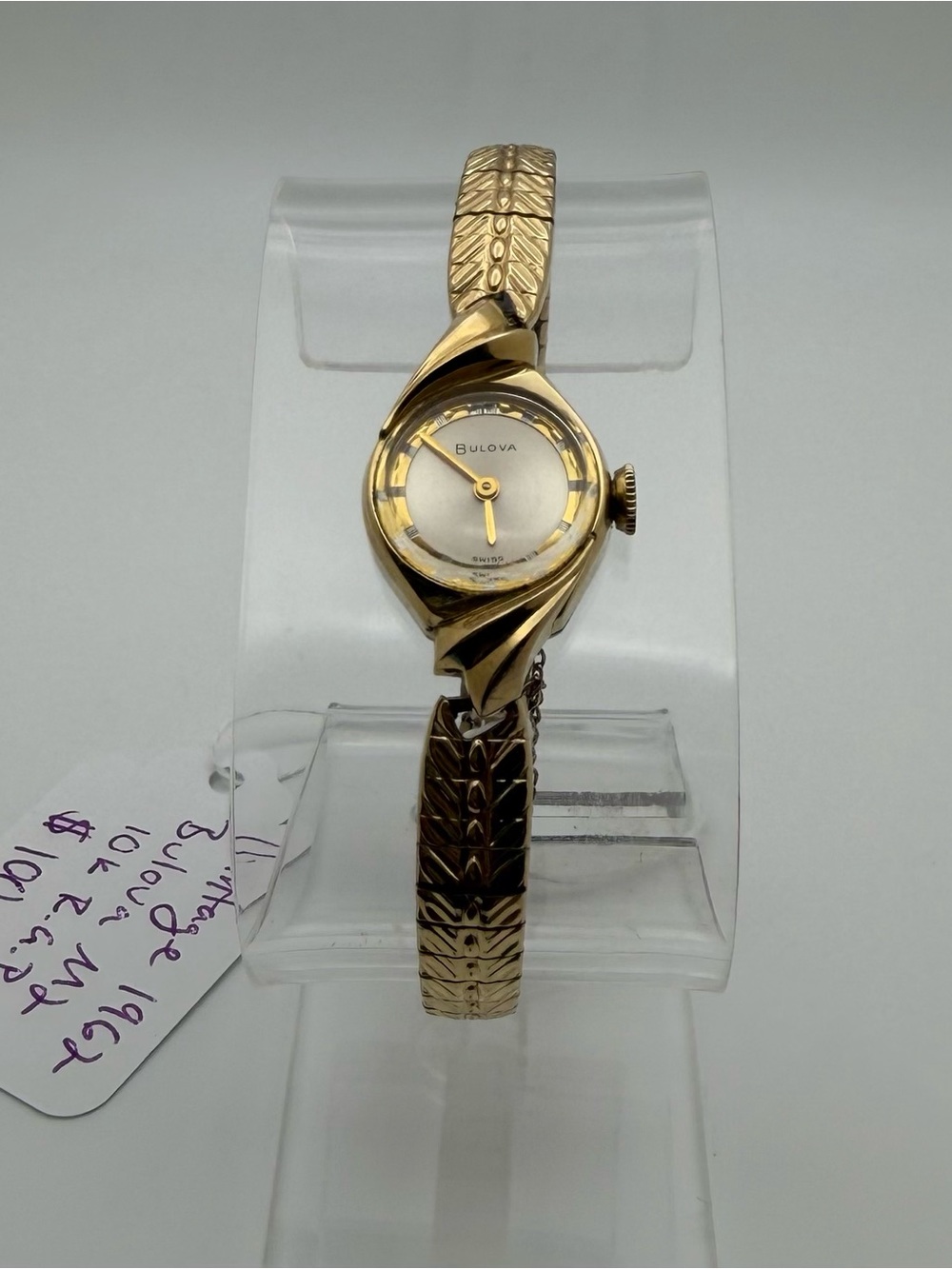 Bulova Gold-Tone Ladies Bracelet Watch with Silver Dial